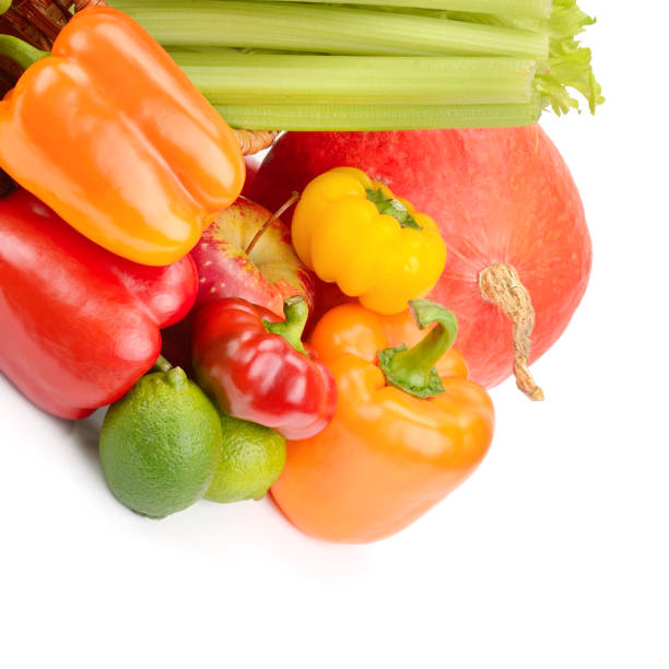 istock Fruits and vegetables isolated on a white background. 1186735441
