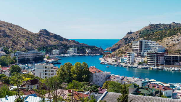 istock Summer view on Balaklava bay from the hill. 1186735479