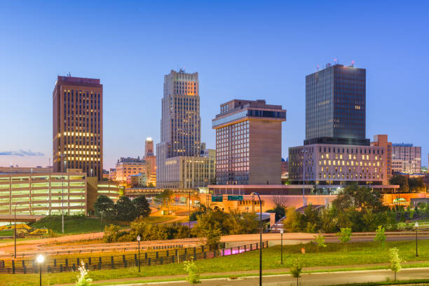 Akron, Ohio, USA downtown skyline Akron, Ohio, USA downtown skyline at dusk. akron ohio stock pictures, royalty-free photos & images