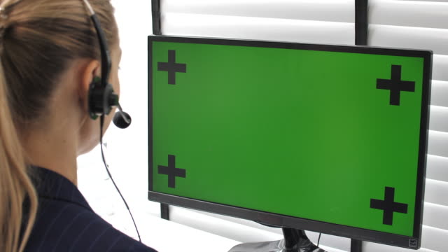 Call center using computer green screen