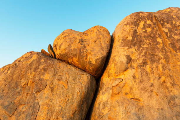 cracked rock in shape of heart in Namibian desert