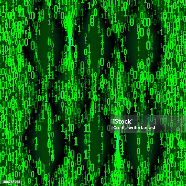 Matrix Style Falling Numbers Background In A Matrix Style Falling Random Numbers Stock Illustration ...
