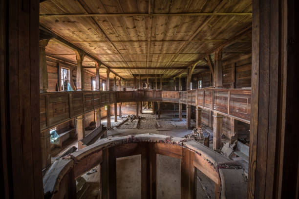 istock Abandoned old wooden Catholic church 1186764548