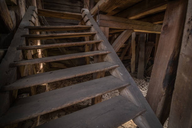 istock Abandoned old wooden Catholic church 1186764581