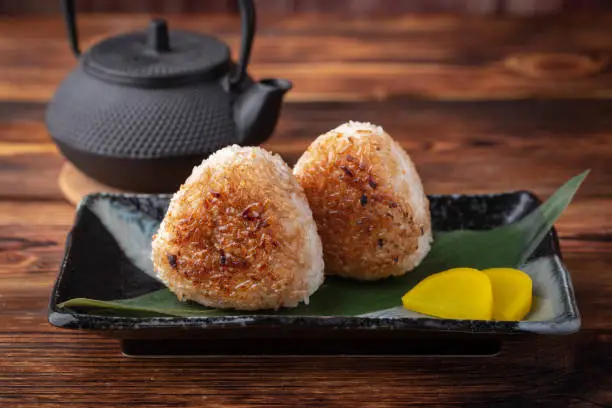 Yaki-Onigiri, japanese rice balls with soy sauce