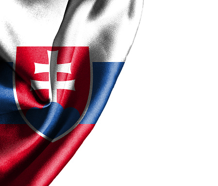 Slovakia waving silky flag isolated on white background