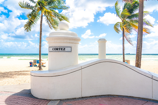 Fort Lauderdale Beach promenade with ocean