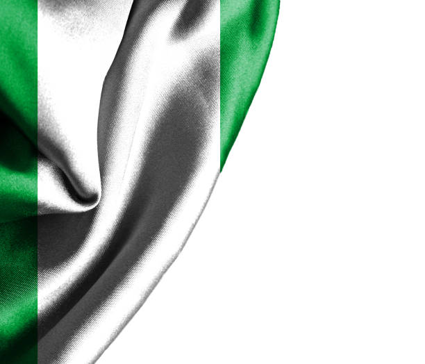 istock Nigeria waving silky flag isolated on white background 1186769510