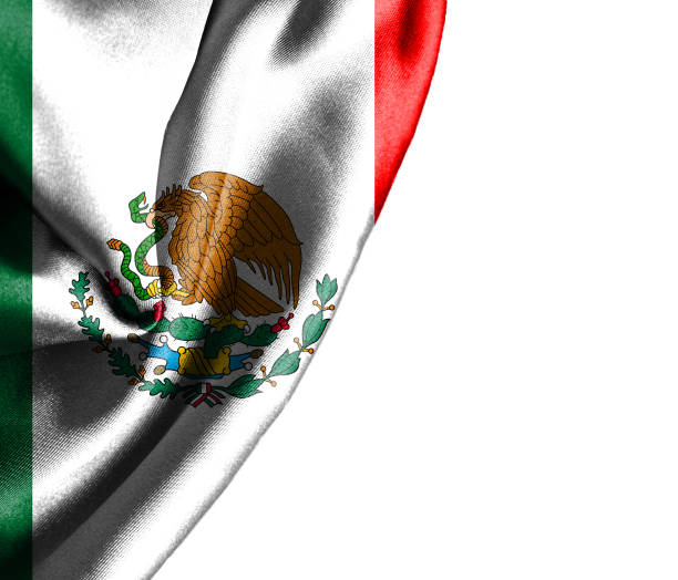 istock Mexico waving silky flag isolated on white background 1186769612