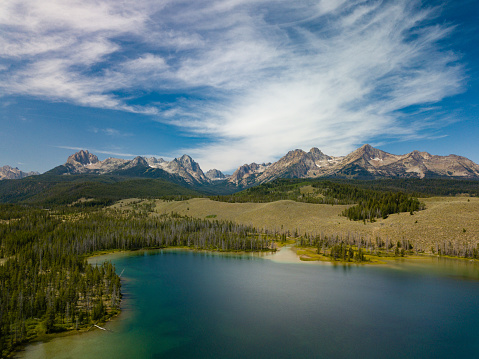 Little Redfish Lake at the Sawtooth Mountains in Idaho