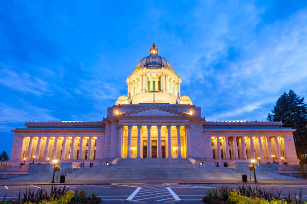 올림피��아의 워싱턴 주의사당 - washington state capitol building 뉴스 사진 이미지