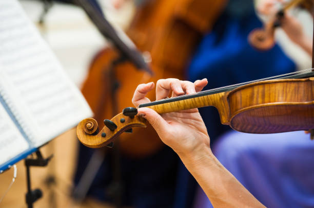 istock Violinist playing violin close up 1186771379