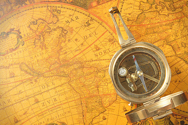 Old-age compass stock photo