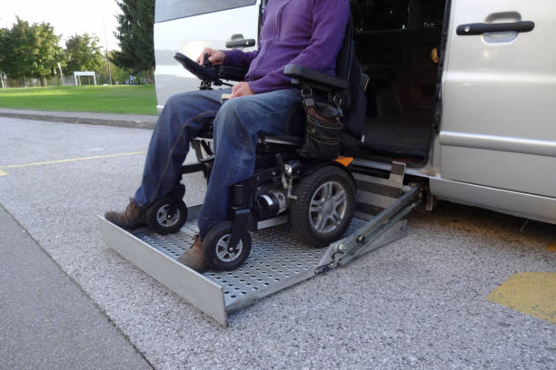 istock Disabled Man on Wheelchair using vehicle 1186772635