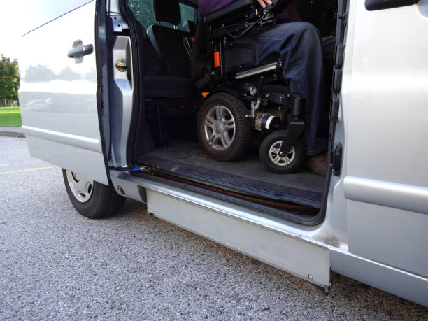 istock Disabled Man on Wheelchair using vehicle 1186772636
