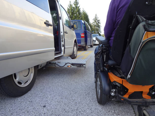 istock Disabled Man on Wheelchair using vehicle 1186772638