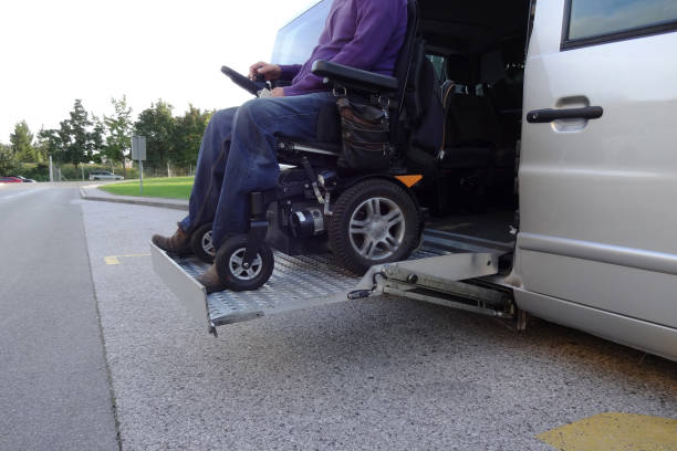 istock Disabled Man on Wheelchair using vehicle 1186772656