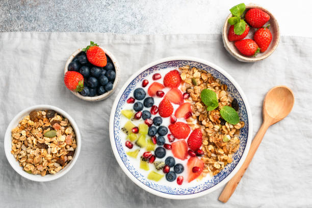 istock Healthy breakfast yogurt bowl with berries and granola 1186774642