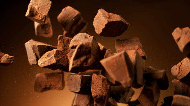 istock Flying pieces of crushed chocolate pieces 1186775549