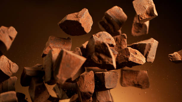 istock Flying pieces of crushed chocolate pieces 1186775578