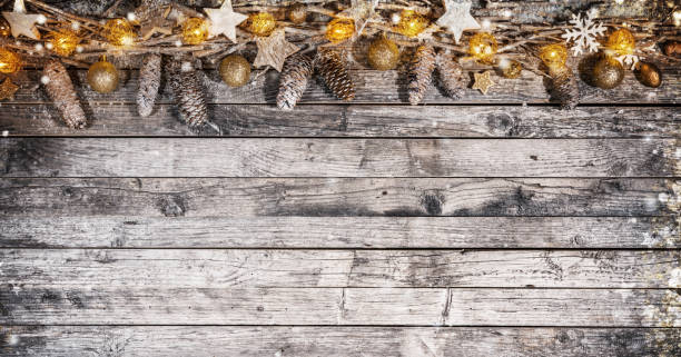 istock Christmas rustic background with wooden planks 1186775974