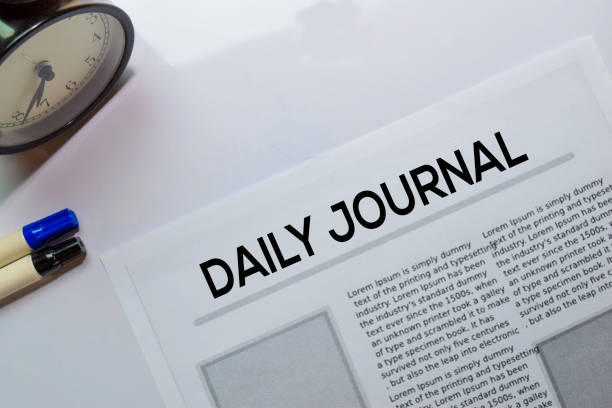 istock Daily Journal text in headline isolated on white background. Newspaper concept 1186776004