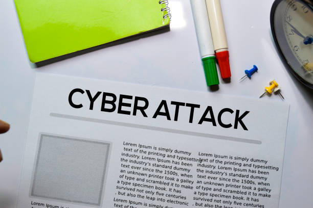 istock Cyber Attack text in headline isolated on white background. Newspaper concept 1186776141