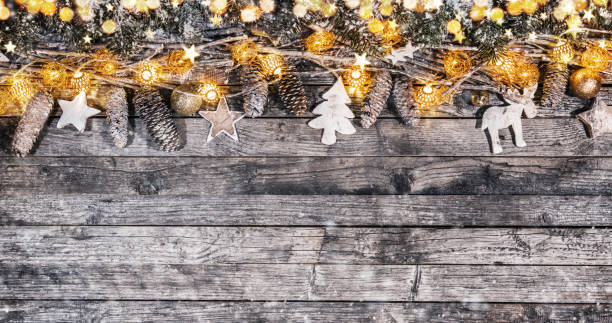 istock Decorative Christmas garlands with free space 1186776974