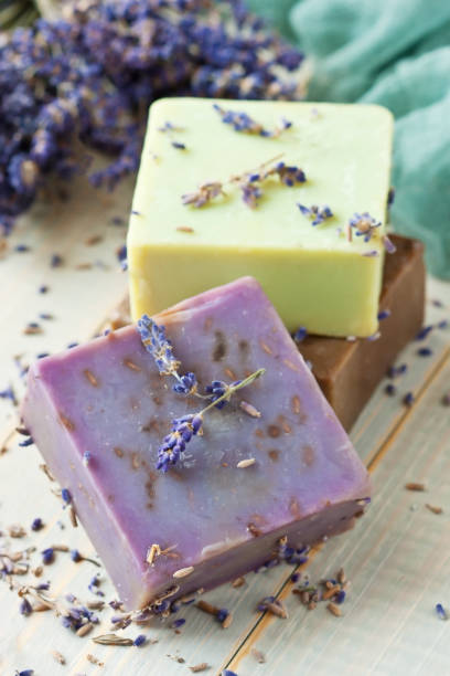 istock Homemade soap with lavender flowers 1186778540