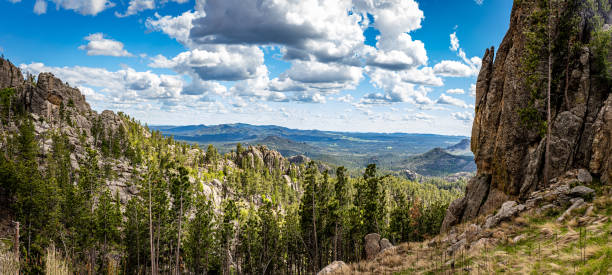 Needles Highway Overlook Speactacular views along Needles Highway at Custer State Park in the Black Hills of South Dakota. black hills photos stock pictures, royalty-free photos & images