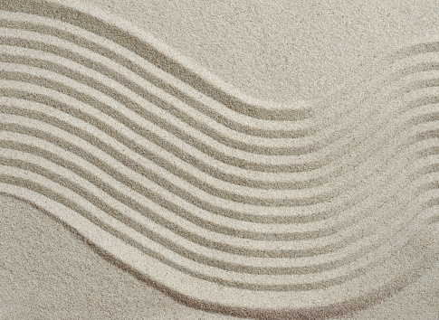 Sand pattern in a zen garden
