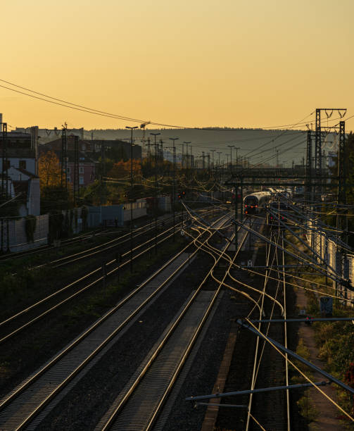 tory kolejowe - locomotive train night vertical zdjęcia i obrazy z banku zdjęć