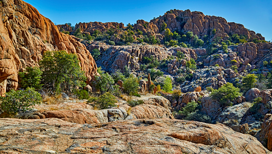 scenic view of mountain boulders in the granite dells, Prescott, Arizona