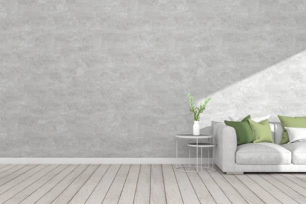 istock Interior wall of mock up living room. 1186787200