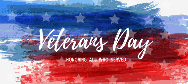 USA Veterans day banner vector art illustration