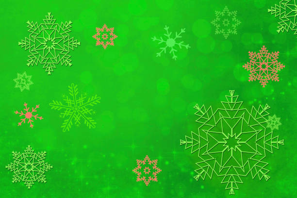 istock Christmas Holiday Background of Snowflakes - Green 1186789097