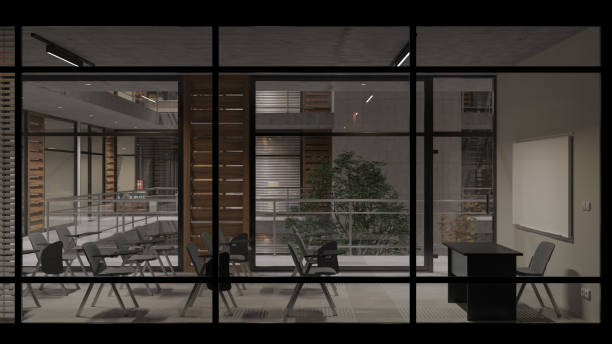 istock External View of a Seminar Room by Night 1186789372
