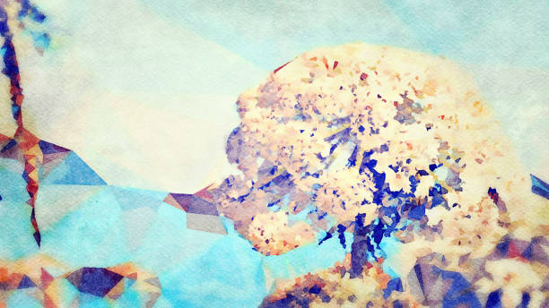 istock Watercolour Abstract Floral Modern Art 1186789467