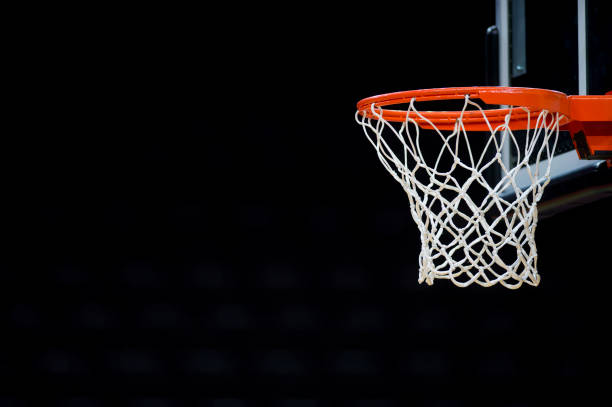 istock Basketball hoop isolated on black background 1186790099