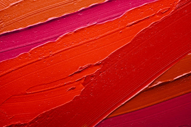 fond de rouge à lèvres - coral pink abstract paint photos et images de collection