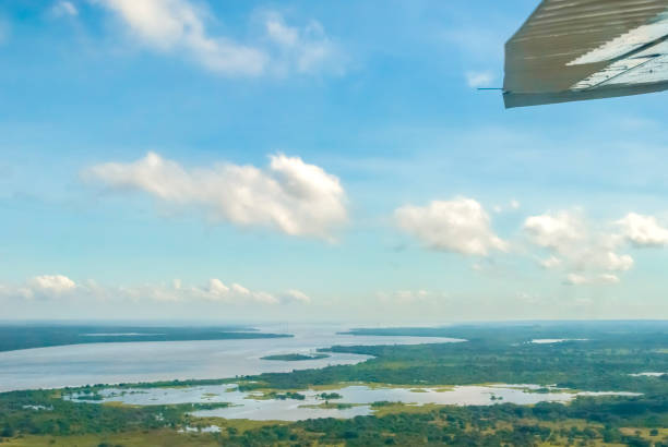 シウダーボリバルのオリノコ川の水の空中写真, ベネズエラ - orinoco river ストックフォトと画像