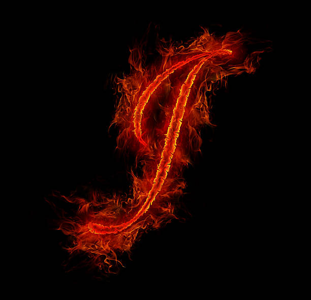 Fire font. Letter J from alphabet  plasma letter j stock pictures, royalty-free photos & images