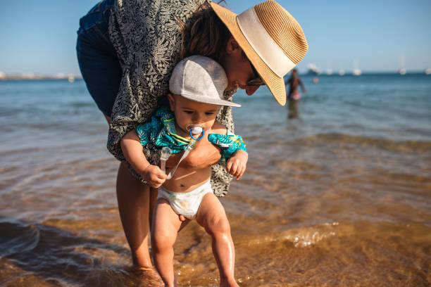 istock His first vacation, and first steps in sea 1186798132