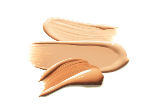 Make-up foundation swatches Make-up foundation BB-cream CC-cream primer corrector camouflage fluid cream powder concealer base swatches on white isolated background foundation make up stock pictures, royalty-free photos & images