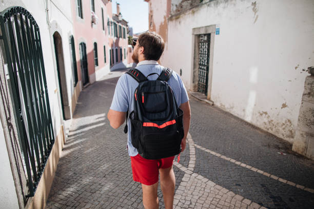 istock Tourist backpacker exploring Portugese culture 1186807201