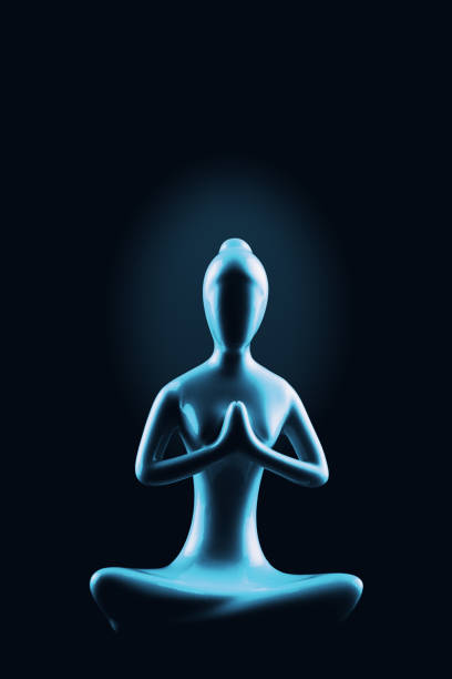 istock yoga and meditation isolated on dark background 1186812646