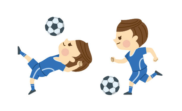 Soccer men Soccer men schoolyard fight stock illustrations