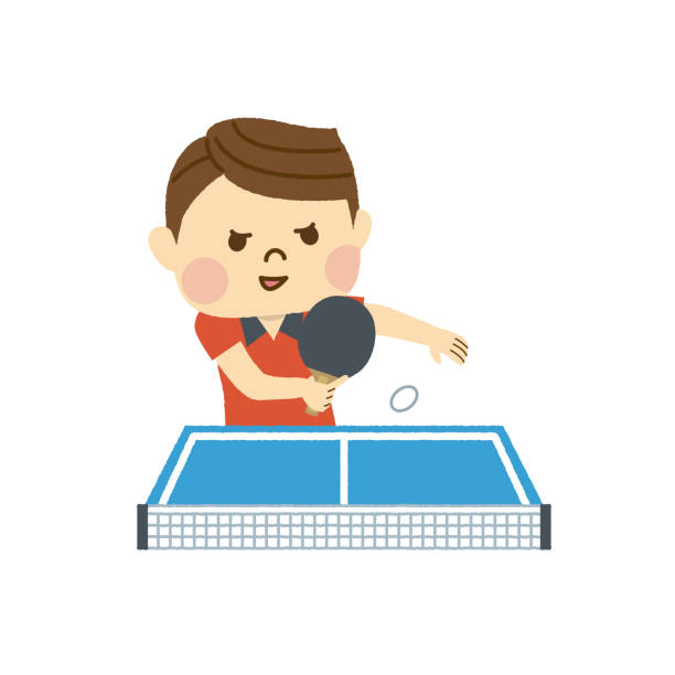 Table tennis male Table tennis male ping pong table stock illustrations