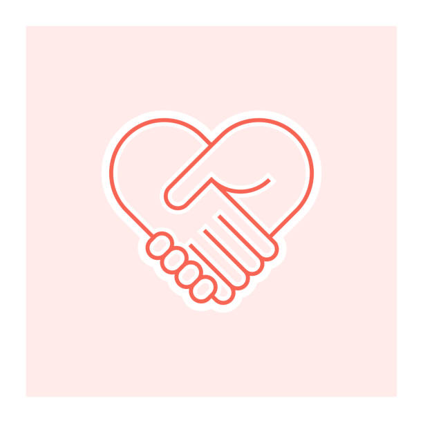 ilustraciones, imágenes clip art, dibujos animados e iconos de stock de dos manos en forma de corazón - giving tuesday