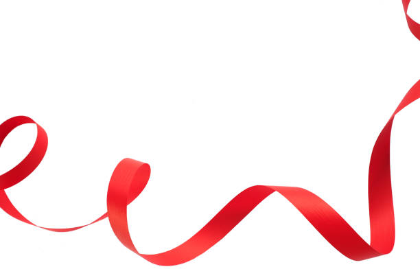 istock Bright red ribbon isolated on a white background. Copy space 1186842126